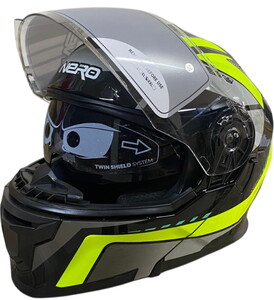  NERO KASK ÇENE AÇILIR 912 SİYAH - SARI A1 (L)