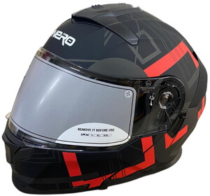  NERO KASK ÇENE AÇILIR 912 MAT SİYAH - KIRMIZI A3 (XL)