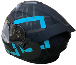  NERO KASK ÇENE AÇILIR 912 MAT SİYAH - MAVİ A3 (S)