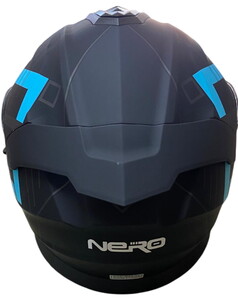  NERO KASK ÇENE AÇILIR 912 MAT SİYAH - MAVİ A3 (L)